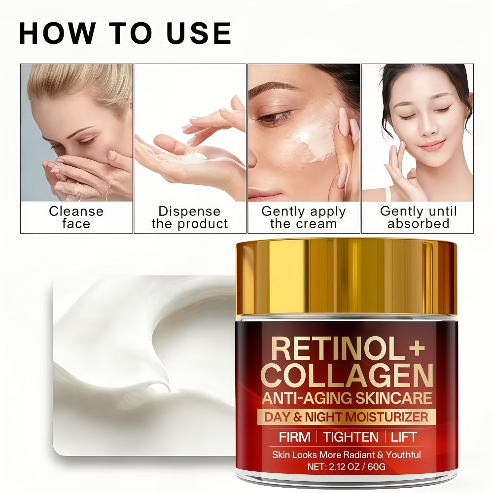 2pcs Morning And Evening Cream, Containing Collagen And Hyaluronic Acid, Deeply Moisturizes The Skin, Suitable for Dry Skin. Facial Moisturizing Cream, Suitable for Day And Night Use, Daily Skincare, Facial Care, Travel Gear, Perfect Gift