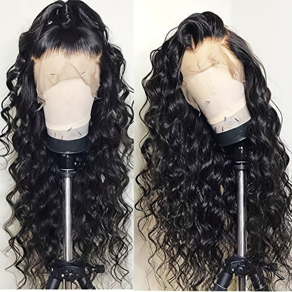 13x4 Lace Front Wigs Long Black Hair Lace Wigs Loose Wave Hair Glueless Heat Resistant Synthetic Wavy Lace Front Wigs for Women