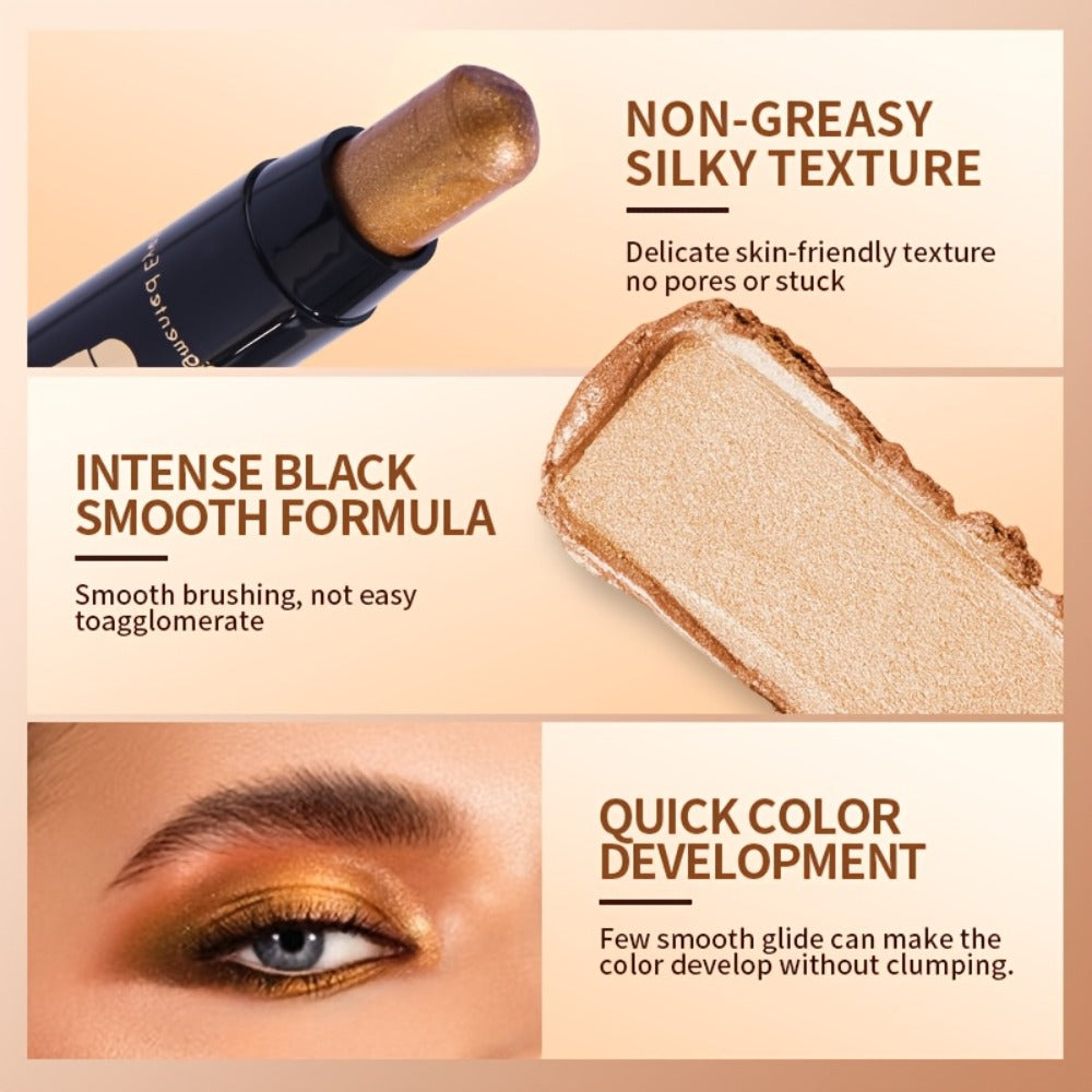 Eyeshadow Pencil Set 6 Colors - Waterproof Metallic & Matte Eyeshadow Sticks, Multicolor Highlight Eyeliner, Long-Lasting Glitter & Neutral Brown Crayons, Easy Eye Makeup for Women