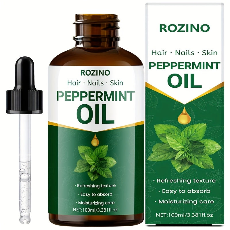 Peppermint Essential Oil: 100% Pure Plant Essential Oil, Suitable for Massage, Shower, Skin Care, Face, Body, Nail, Hair And Eyelash Care. General Use