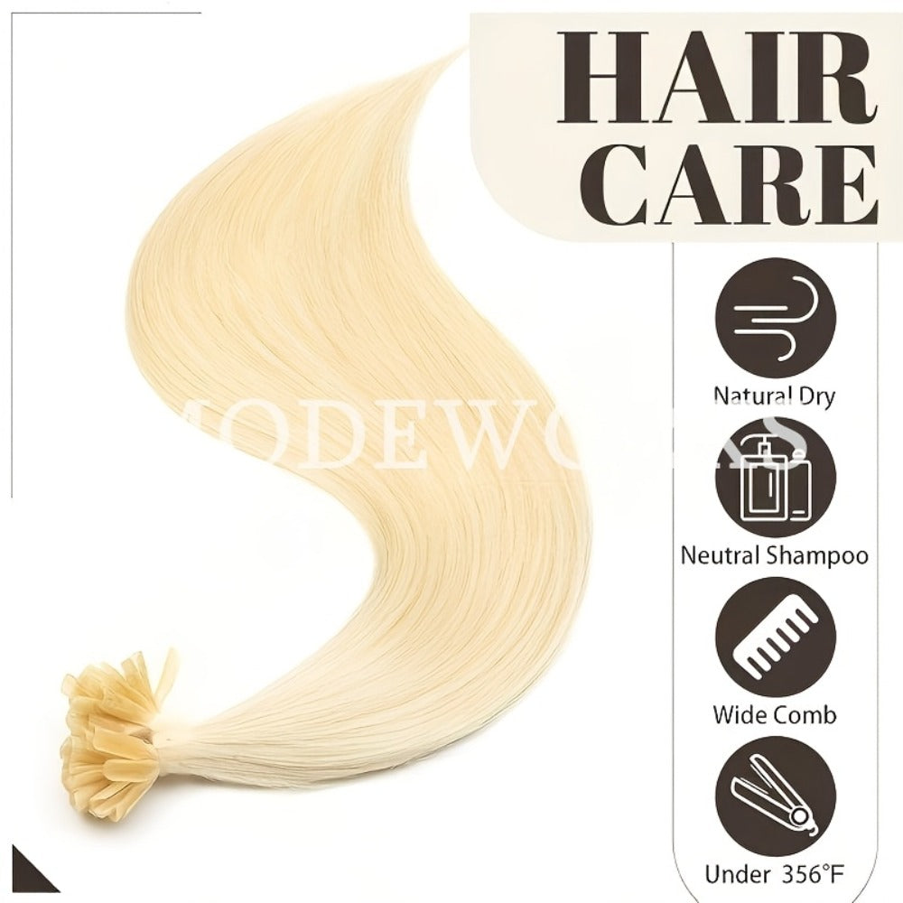 Keratin U Tip Hair Extensions 100% Remy Human Hair Nail Tip Bond Straight Invisible Seamless 12 14 16 18 20 Inch 50 Strands Natural Black Jet Black Blonde Brown Multi Color
