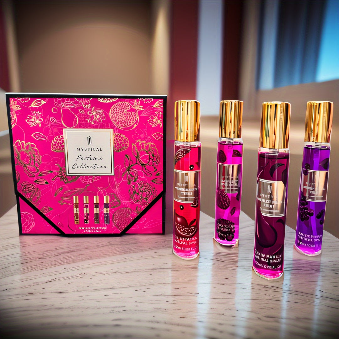 MYSTICAL Women'S Perfume Gift Collection, Fresh And Fruity, Unisex, Convenient Travel Kit, Long-Lasting Scent, Ideal for Mother'S Day, Valentine'S Day, Birthday Suggestions, Everyday Perfume, Suitable for Dates And Gifts