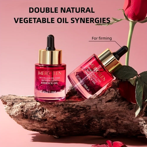 Rose Essential Oil — Plant-Based Squalane & Avocado Oil Hypoallergenic Moisturizing Face & Body Oil for Dry Skin | Natural Hydrating Skincare for All Skin Types | MERCILEN