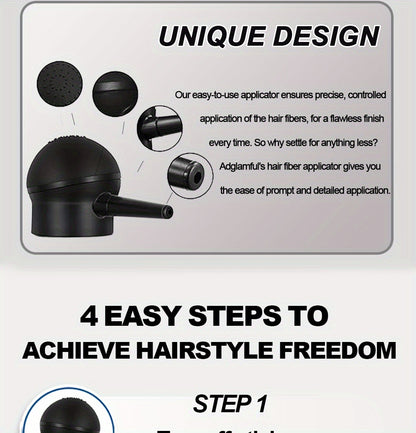 Hair Volumizing Fibers 2-in-1 Kit 30g x 2pcs - Adglamful Instant Volume for Sparse Hair, Fills Part Lines & Hairlines, Men & Women, Black & Dark Brown