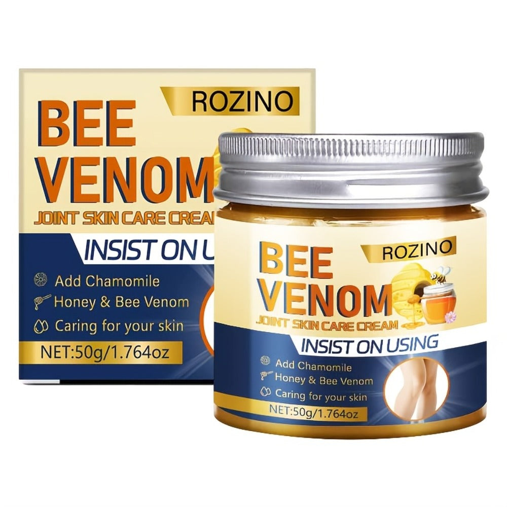 50g*5pcs Bee Venom Joint Skin Care Cream, Powerful Moisturizing And Hydrating, Joint Care, Smooth, Brightening, Fine, Suitable for Arms, Legs, Ankles, Knee, Joint Care, Unisex