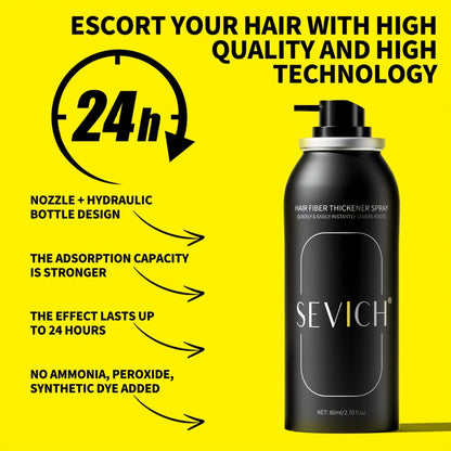 Root Cover Up Spray 80ml | Instant Gray Hair Concealer with Plant-Based Fibers | Transfer-Resistant No-Mark Formula | Thicker Fuller Hair | Black & Dark Brown