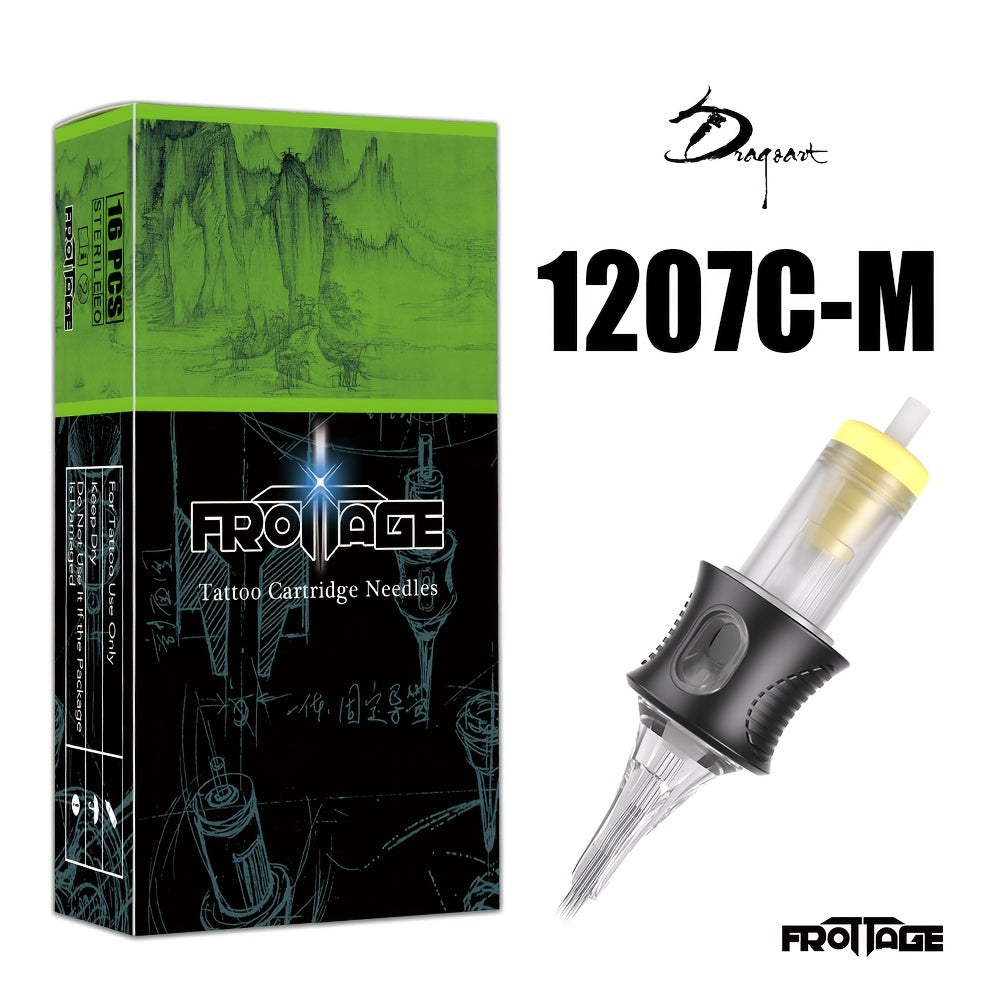 Tattoo Cartridge Needles Integrated Set High Transparency Tips Stable Assembly Round Liner Shader Curved Magnum M1 for Artists & Beginners 26 Sizes RL RS CM
