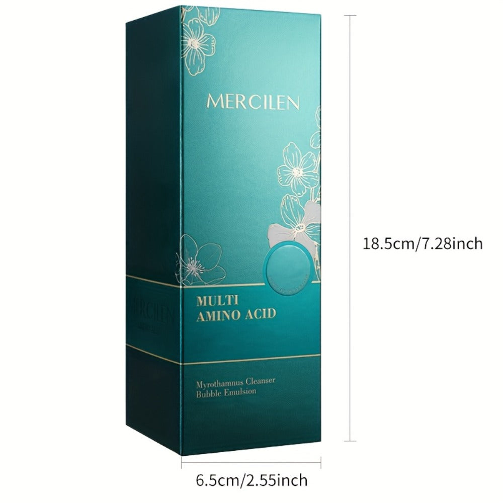 MERCILEN Amino Acid Cleansing Bubble Facial Cleanser - Gentle Non-Irritating Rose Water Acid Formula Deep Cleansing Bubble Mousse the Bubbles Are Fine and Dense Not Tight Deep Light Beige Care Suitable for All Light Beige Types, Daily Travelskincare