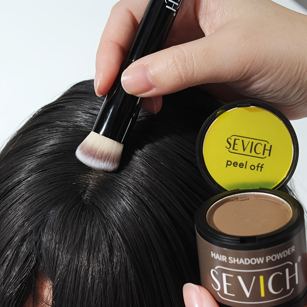 Sevich Hairline Shadow Powder Kit with Brush, Mix The Powder Evenly, Delicate Application Instantly Conceal Hairline And Hair Root, Waterproof Hairline Powder Filler for Natural Look(Makeup Brush Styles Are Random)