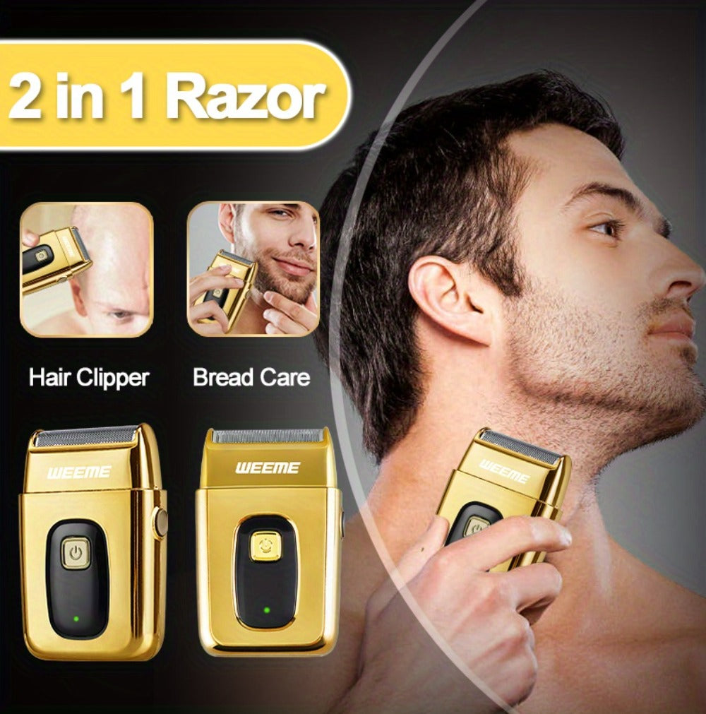 1pc/3pcs WEEME 3-In-1 USB Rechargeable Men'S Grooming Kit - Hair Clippers, Trimmer, And Shaver Set - ABS Plastic, Lithium Battery, Ideal Gift for Boyfriend Or Father