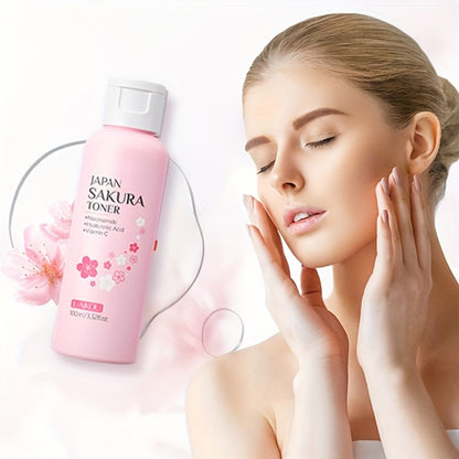 Sakura Skincare Gift Set 30pcs Hyaluronic Acid Gentle Cleansing Moisturizing Hydrating Facial Eye Care with Cleansing Brush Hairband for Women