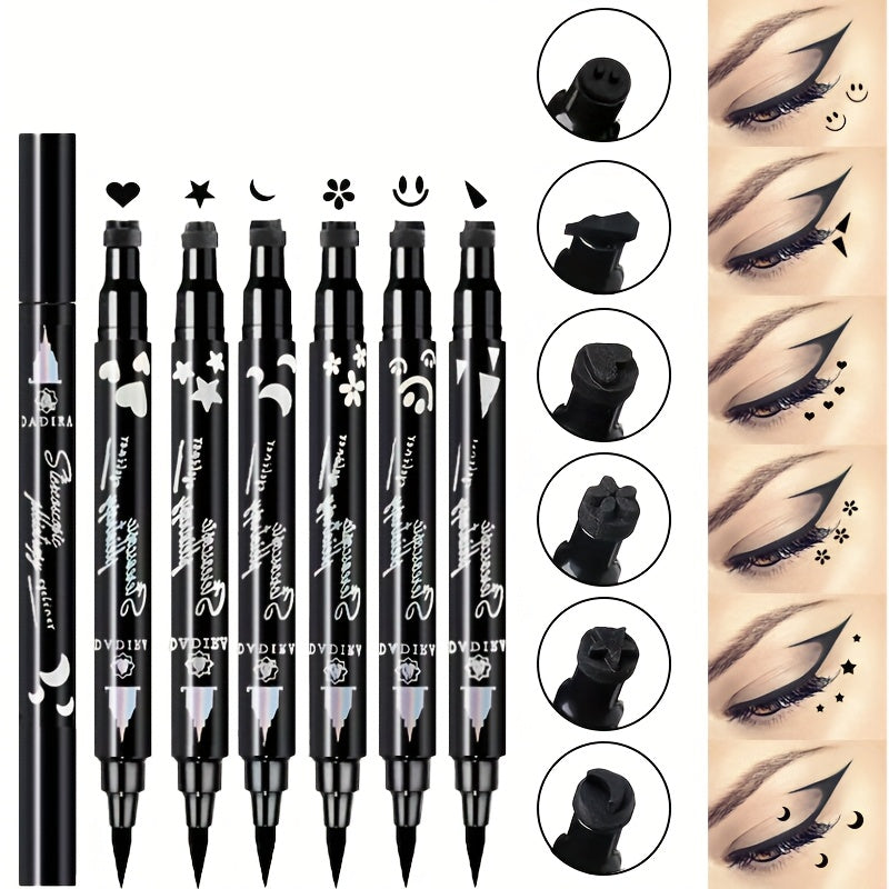 6pcs Eyeliner Pen • Waterproof Oil Proof Smudge Free • Double Head Eyeliner SealEyeliner • Suitable for Holidays, Easter Christmas Mother's Day Valentine's Day • HolidayGift