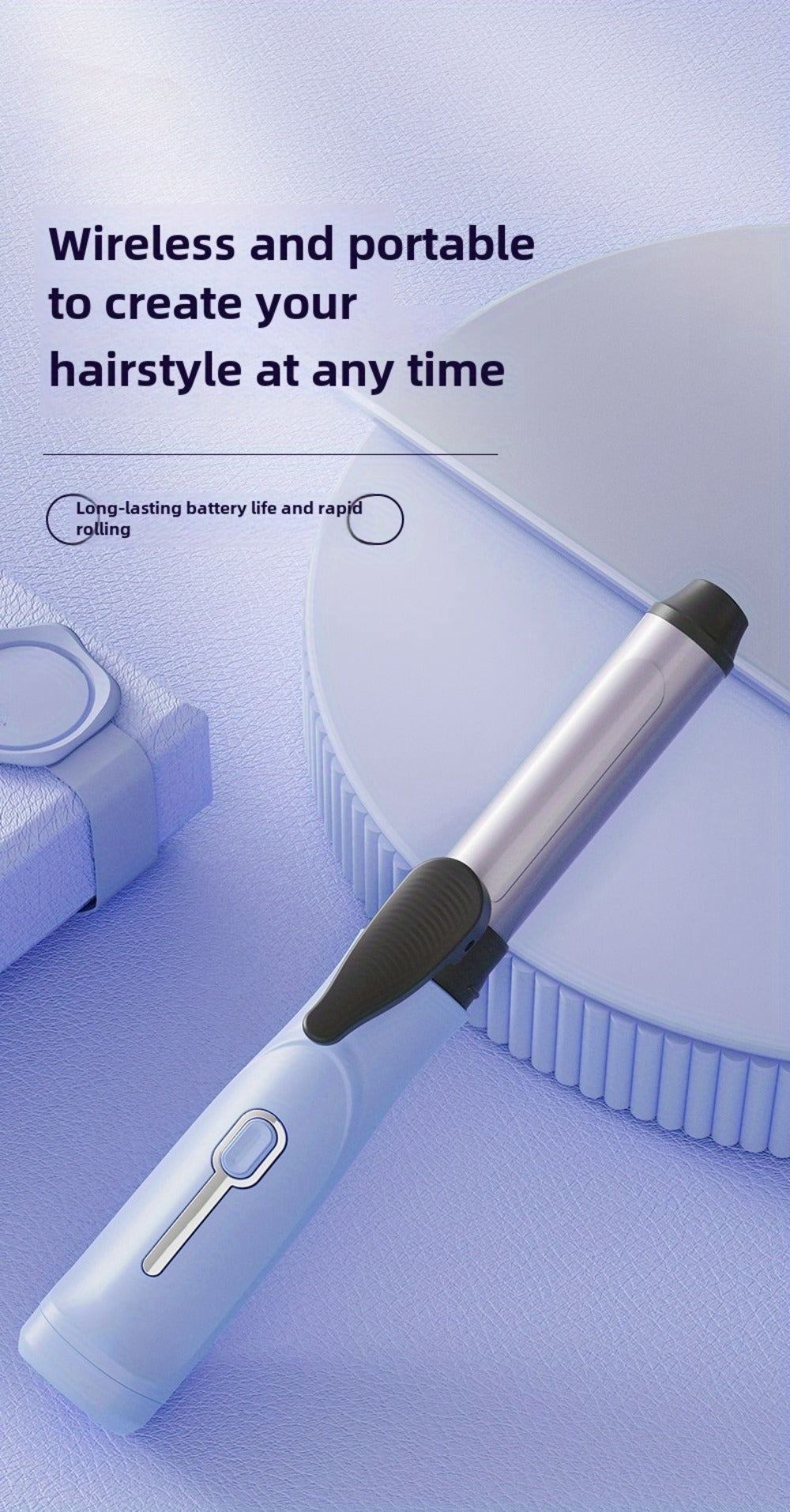 Portable Wireless Mini Hair Curling Iron Long Lasting Style Airy Bangs Big Wave Permanent Hairdressing Tools Additions for Students