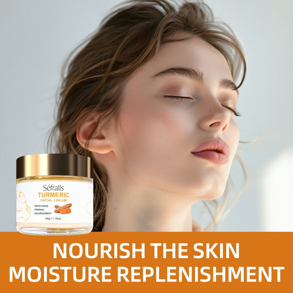 Sefralls Turmeric 3pcs/Set, Includes Turmeric Facial Cream, Turmeric Essential Soap, Turmeric Facial Essential Oil, Deeply Cleans Facial Pores, Moisturizes The Skin, Gently Balances Oil, Rich In Turmeric Extract, The Best Gift - Essential for Travel