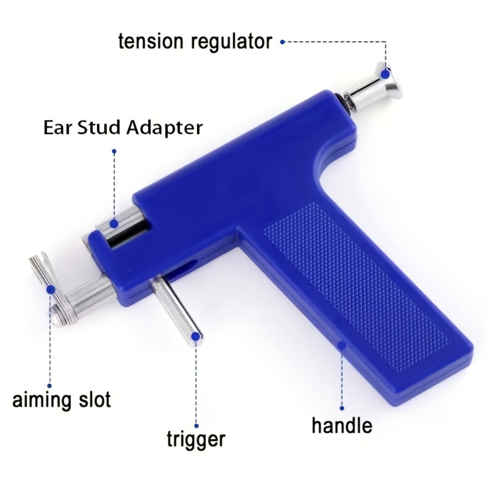 37pcs Professional Ear Piercing Gun Set, Including 24 Stainless Steel Earrings, 12 Crown Earrings, And Safe Ear Hole Gun Tools, To Create Your Exclusive Ear Jewelry Area And Unlock The Wearing Of Earrings.