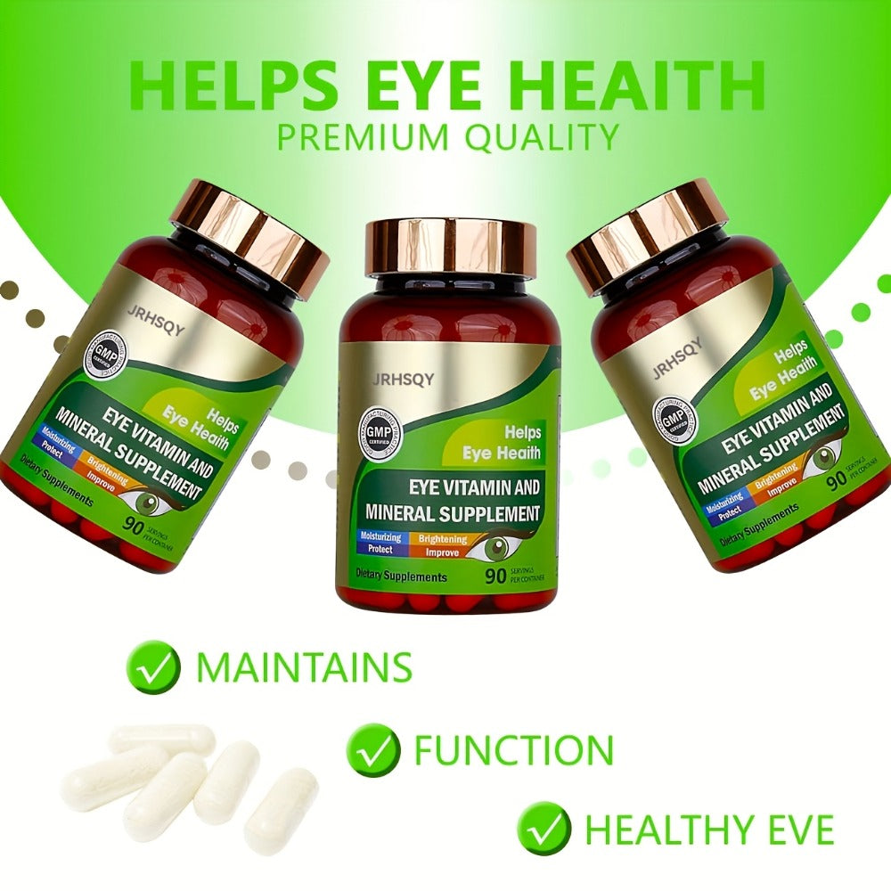 3 bottles Advanced Eye Vitamins and Mineral Supplement with Lutein& Zeaxanthin+ Zinc, Vitamin C& E- Supports Vision, Macular Health& Eye Health- 90 Count