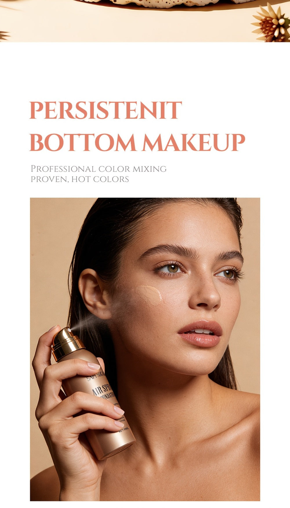 Waterproof Matte Foundation Spray — Long-Lasting Full Coverage Liquid Foundation, Sweat-Proof & Transfer-Resistant, Natural Finish for All Skin Types