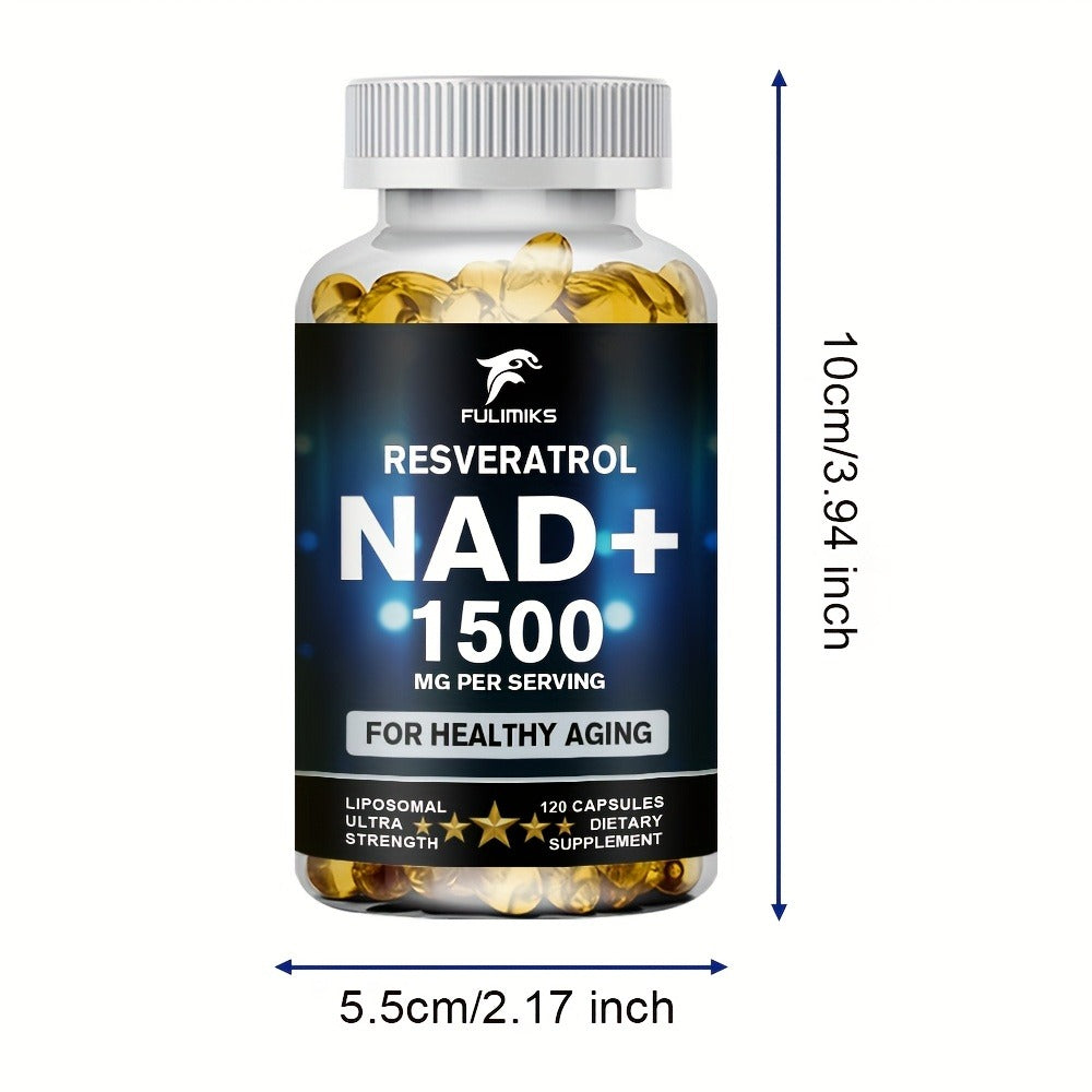 120 NAD+ Supplement Capsules with Resveratrol | Daily Vitality, for Men and Women, Brand: FULIMIKS