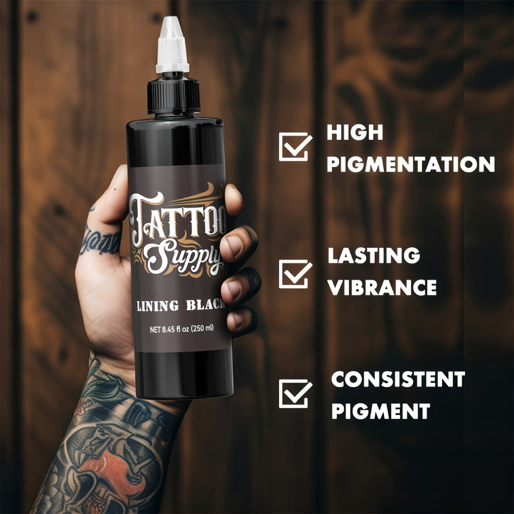 1pc of Neebol Premium Black Tattoo Ink, The Darkest Super Black Ink, Ideal for Outlining, Shading, And Blending. This Premium Shading Solution Offers Vibrant And Bright Results