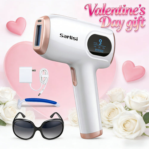 IPL Hair Removal Device with Ice Cooling - 999,900 Flashes Painless Permanent Hair Remover for Women & Men, 9 Levels for Legs Arms Armpits Bikini Line Face
