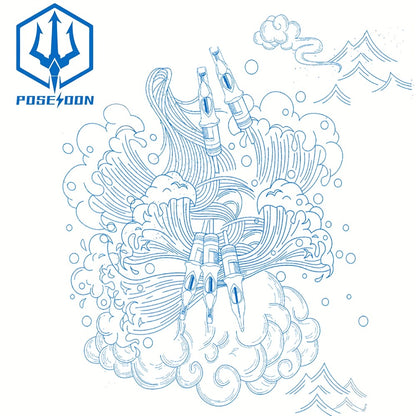 Tattoo Cartridge Needles 50pcs POSEIDON V3 Mixed Assorted Sizes with Membrane Safety Cartridges Stainless Steel Sterile Needles for Tattoo Machine Pen RL RS RM