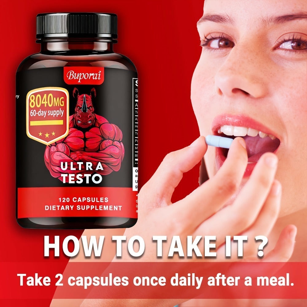 Ultra Testo - with Ashwagandha, Tongkat Ali, Maca Root, Supports Men'S Health, Supplement - 120pcs