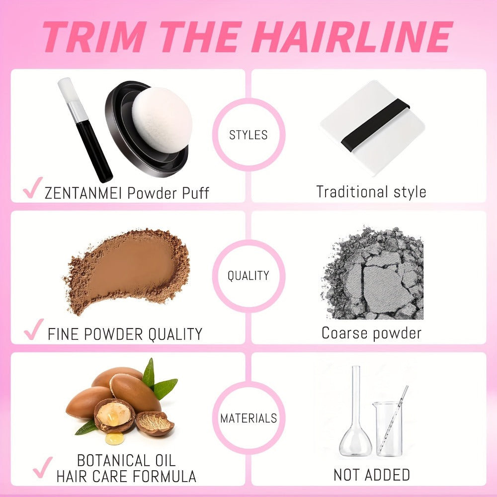 Hairline Powder for Root Touch Up & Hair Loss Cover - Volumizing Hair Concealer Powder for Thinning Hairline, Bald Spots & Sparse Areas - Works on All Hair Types - Multiple Shades with Brush 4g