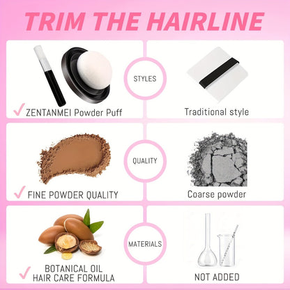 Hairline Powder for Root Touch Up & Hair Loss Cover - Volumizing Hair Concealer Powder for Thinning Hairline, Bald Spots & Sparse Areas - Works on All Hair Types - Multiple Shades with Brush 4g
