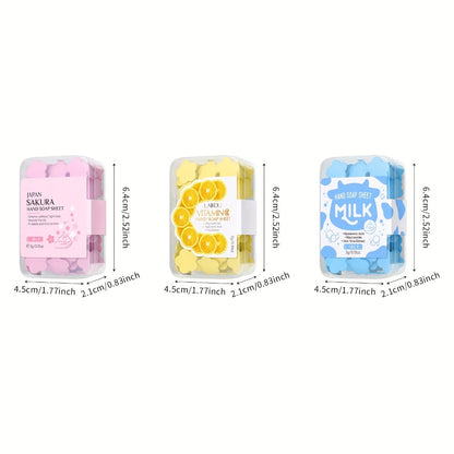 Disposable Soap Paper Sheets 15 Boxes - Travel Hand Wash Soap with Milk, Vitamin C & Sakura Scents, Portable Foaming Soap for Camping, Outdoor & Daily Use