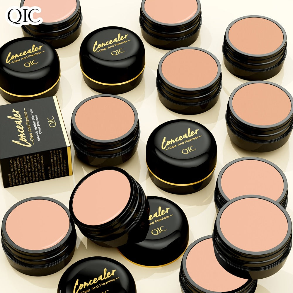 Full Coverage Concealer Cream 2pcs — Waterproof Matte Finish, Plant-Based Squalane Formula, Buildable Coverage for Dark Spots & Blemishes, All Skin Tones Light to Dark