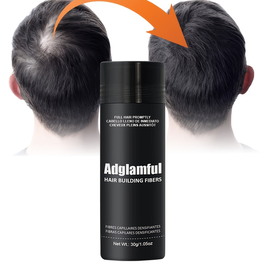 Adglamful 30g Hair Building Fibers - Unisex-adult, Normal Style, Natural Look & Feel, Concealer for Thinning Hair, Cover Hairline, Volume & Thickness Enhancement, Suitable for Dating, Volumizing Hair Fibers, Hair Building Fibers