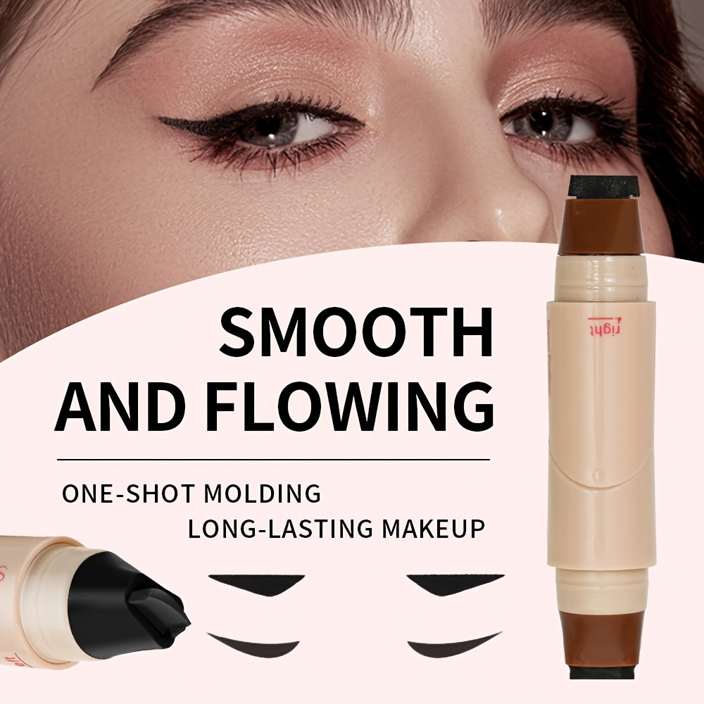 3pcs Double-headed Rotating Eyeliner Stamp Pen, Available In Two Colors (black/brown), One Stamp for Perfect Application, Quick-drying, Waterproof And Sweatproof, No Smudging, 24-hour Wear, Suitable for Beginners