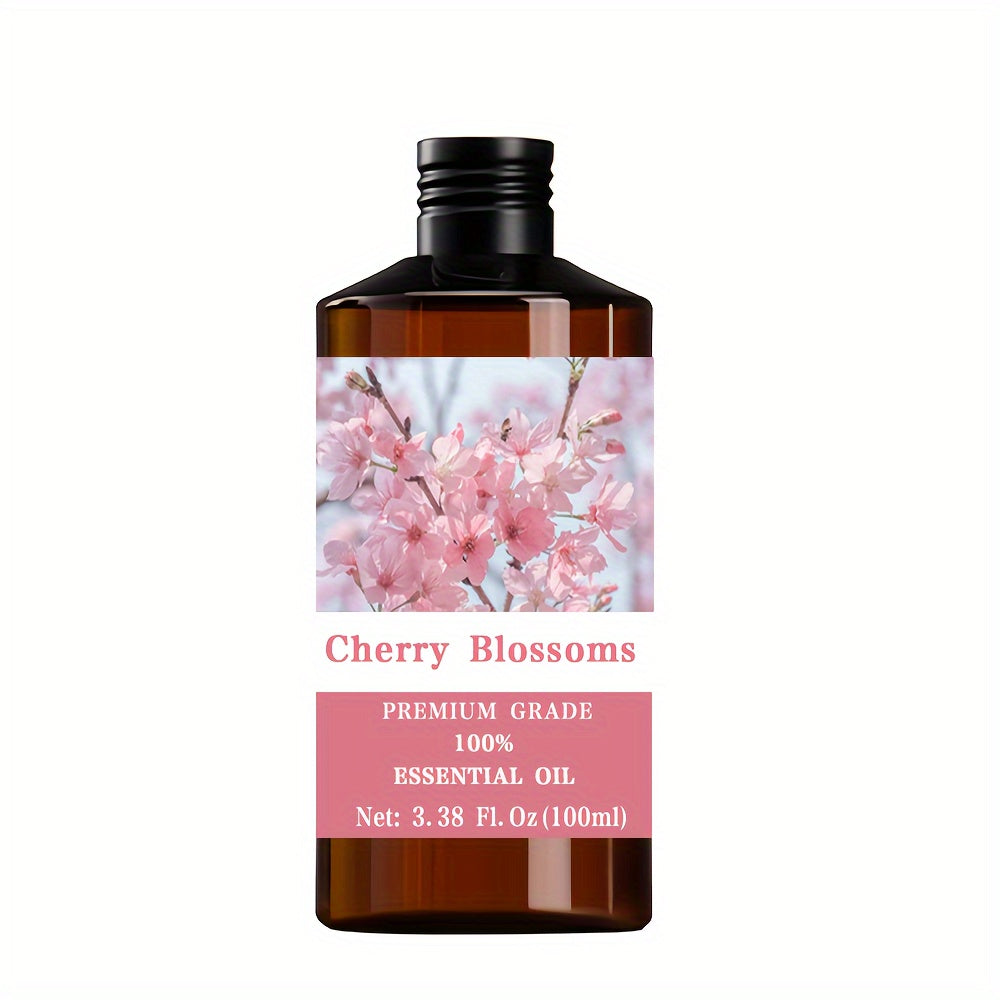 Premium Cherry Blossoms Essential Oil, 100% Pure Care Grade, Moisturizing Oil for Skin, Hair And Nail Care, Massage - for Men And Women, Meditation, 3.38Fl.Oz, Skin Care Essential Gift, Perfect Christmas Gift
