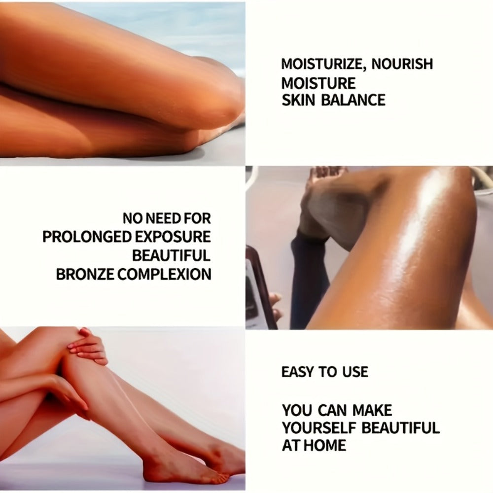 Self Tanning Cream 200ml Streak-Free Natural Glow with Glycerin & Coconut Moisturizing Fake Tan Lotion for All Skin Types Dry Skin Beach Outdoor Year-Round Tan Low-Allergy