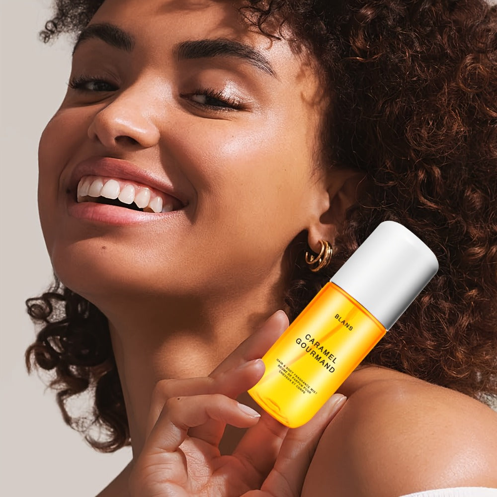 Body & Hair Perfume Spray for Women 3.38 oz - Caramel Gourmand Scent, Moisturizing Fragrance Mist for Skin Body & Hair, Travel Size, Perfect Gift for Valentine's Day & Mother's Day