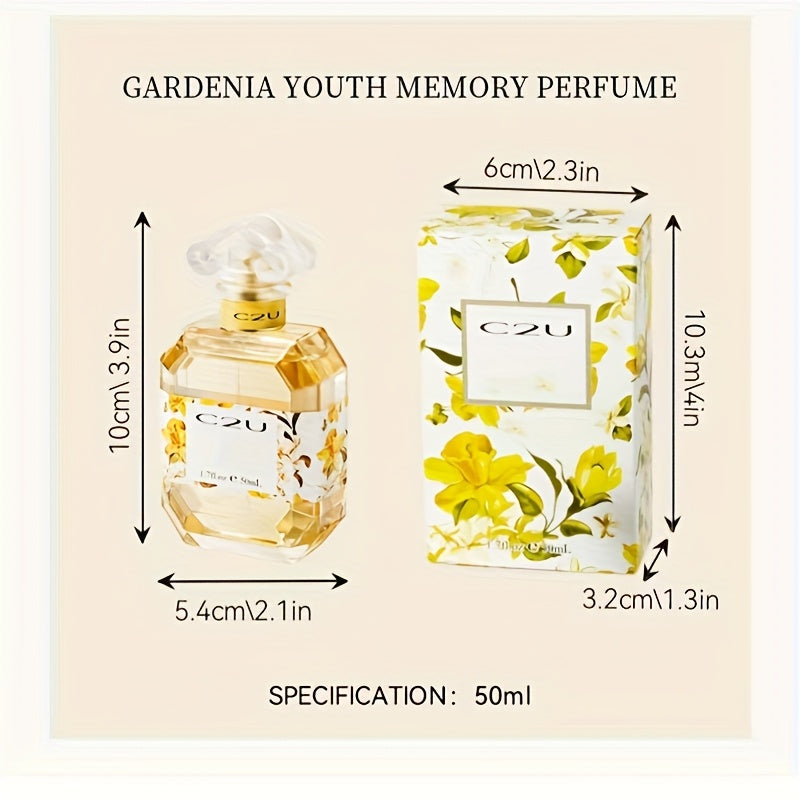 50ml Gardenia Eau De Toilette Set for Women Romantic Floral Herbal Fresh Girl Scent College Party Dating Travel Set Women Perfume Valentine's Day Suitable Holiday Gifts Gift Box Perfume