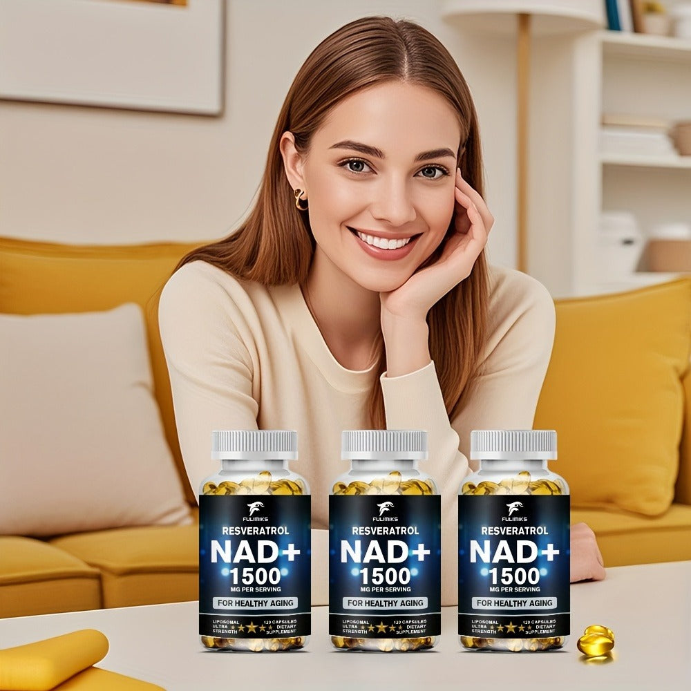 120 NAD+ Supplement Capsules with Resveratrol | Daily Vitality, for Men and Women, Brand: FULIMIKS