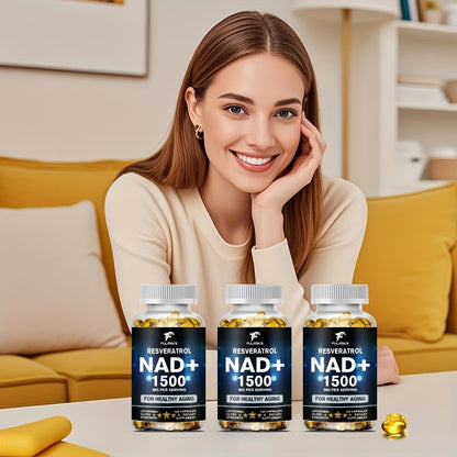NAD+ Supplement Capsules with Resveratrol – Cellular Energy, Anti-Aging & Daily Vitality Support for Women & Men, 120 Capsules 60-Day Supply by FULIMIKS