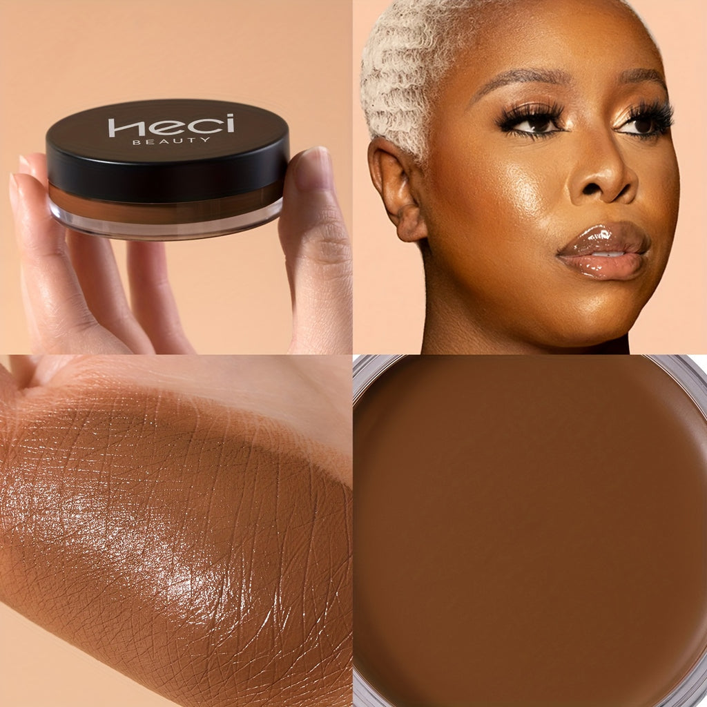 Matte Velvet Foundation Cream (for Medium to Dark), Nourishing Non-Caking Foundation-Full Coverage, Long Lasting Controls Oil & Waterproof, Pore-less, Smudge-proof, Not Easy to Remove, 0.7oz BIG Volume Flawless Cream Bronzer Makeup