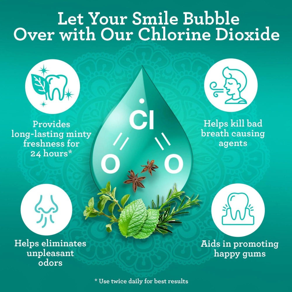 GuruNanda Fresh Breath Mouthwash, ADA-Accepted, Alcohol & Fluoride-Free, Sodium Chlorite, Essential Oils & Vitamins, 12-Hrs Fresh Breath, Wild Mint, 16 oz - 2 Pack