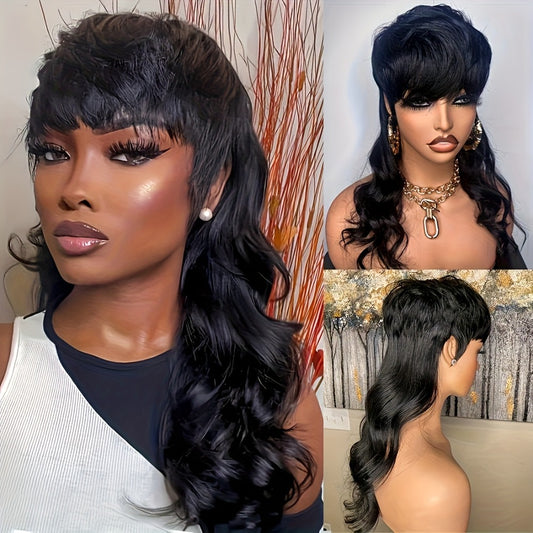 Chic And Easy-To-Style Pixie Wig - Long Deep Wave Synthetic Hair for Women, Perfect for Parties, Everyday Wear, Festivals, And Beginners, with a High Density of 150%