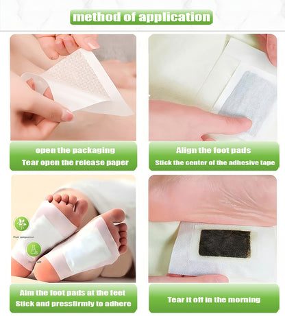 Foot Patches Detox Bamboo Vinegar Ginger Lavender Natural Plant Ingredients Deep Cleansing Moisturizing Foot Pads Massage Relaxing Foot Care Home Portable Health