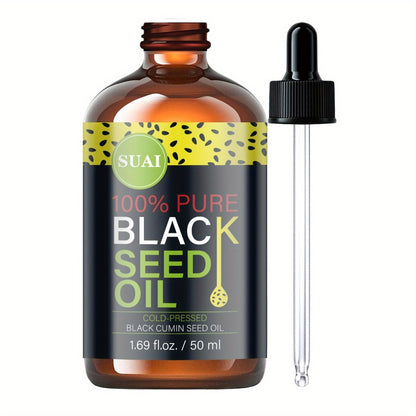 Black Seed Oil 100% Pure Cold Pressed Moisturizing Firming Multi-Use for Face Body Hair Nails Eyelashes Natural Plant Extract Skincare Oil All Skin Types Daily Skincare Routine