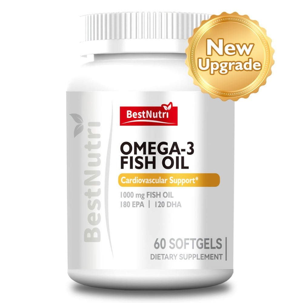 Omega-3 Fish Oil - 2000mg Per Serving, EPA & DHA for Brain Vitality & Heart Health, Cold - Extracted, CGMP, Suitable for Young Adults & Adults - Omega-3 PRO (60 Sgels); Omega-3 PRO (90 Sgels); New Upgrade (60 Sgels); New Upgrade (90 Sgels)