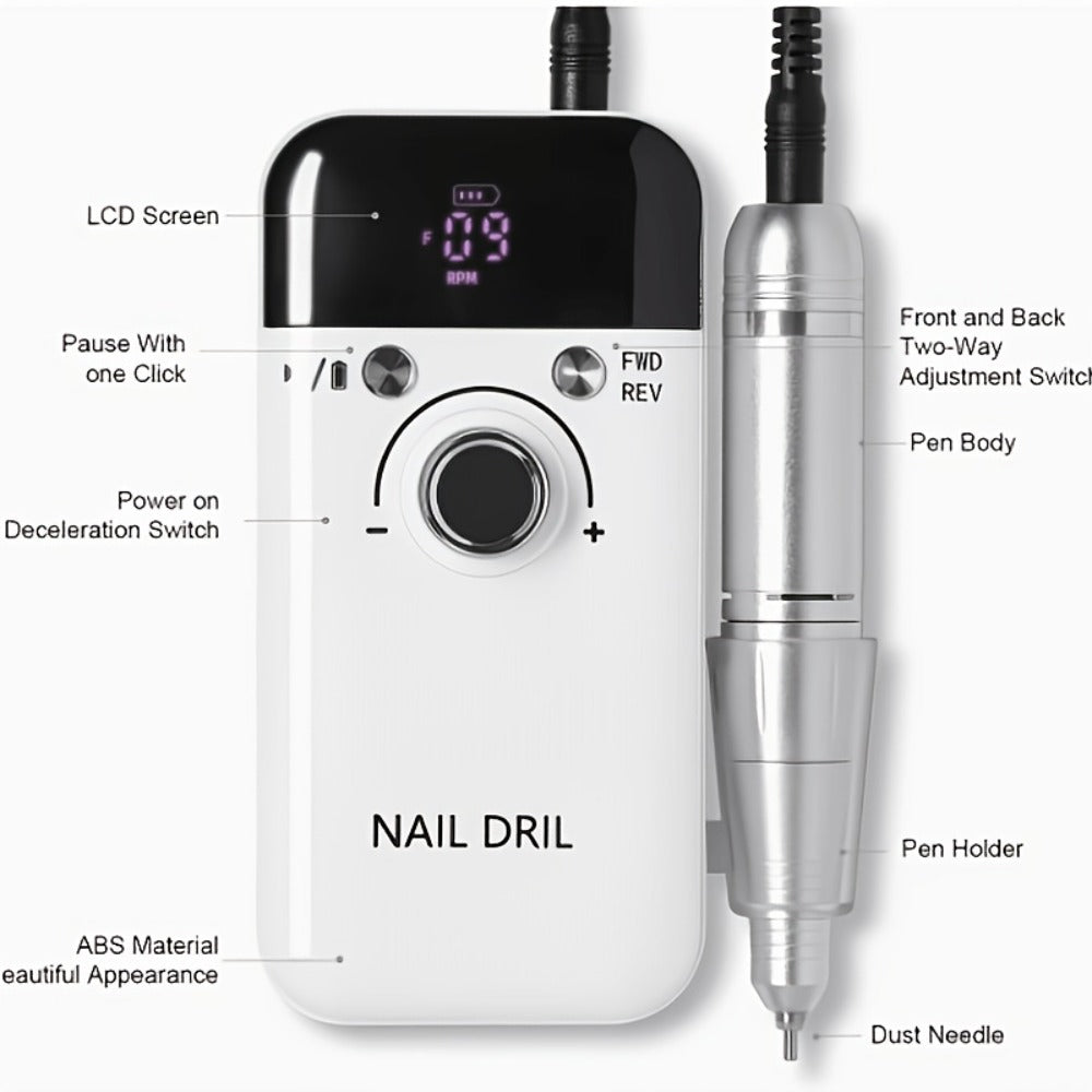 Professional E- for nail Drill 45000 RPM Rechargeable Electric for nail File Kit Portable&Low Noise for nail Drill Manicure Pedicure Tools Polishing Set With for nail Drill Bits Sanding Bands For Nail Salon&Perfect Holiday Gifts For Women