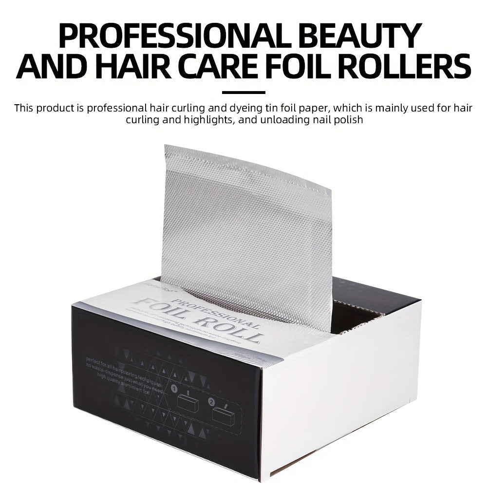 Aluminum Foil Paper for Hair Highlighting 300pcs/Box | Salon Hairdressing Supplies for Hair Coloring Perming Foiling | Silver Professional Grade