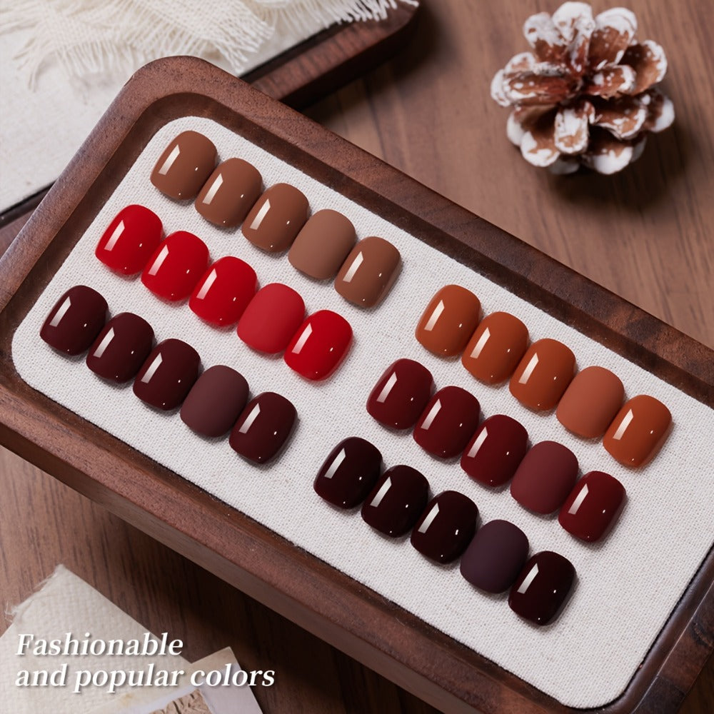 Spring Nail Trends 2025 Bright Nail 6pcs Set 0.51oz New Popular Red Wine Nail Gel Semi Permanent Nail Art Soaking LED Nail Salon DIY Nail Salon Gel