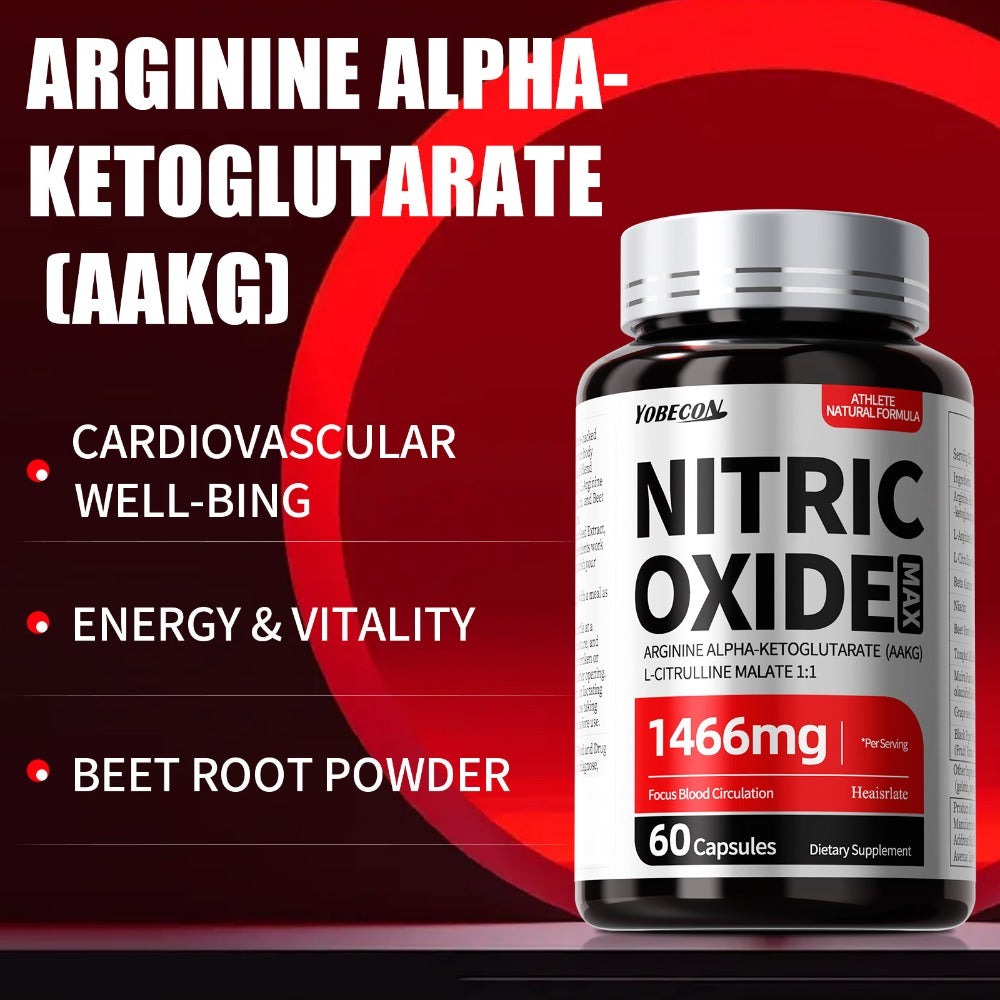 1466mg Nitric Oxide Supplement- Body Health Supplement with L Arginine, L Citrulline& Natural Beet Root, Suit for Athletes, Trainers, Men And Women, Ideal Gift