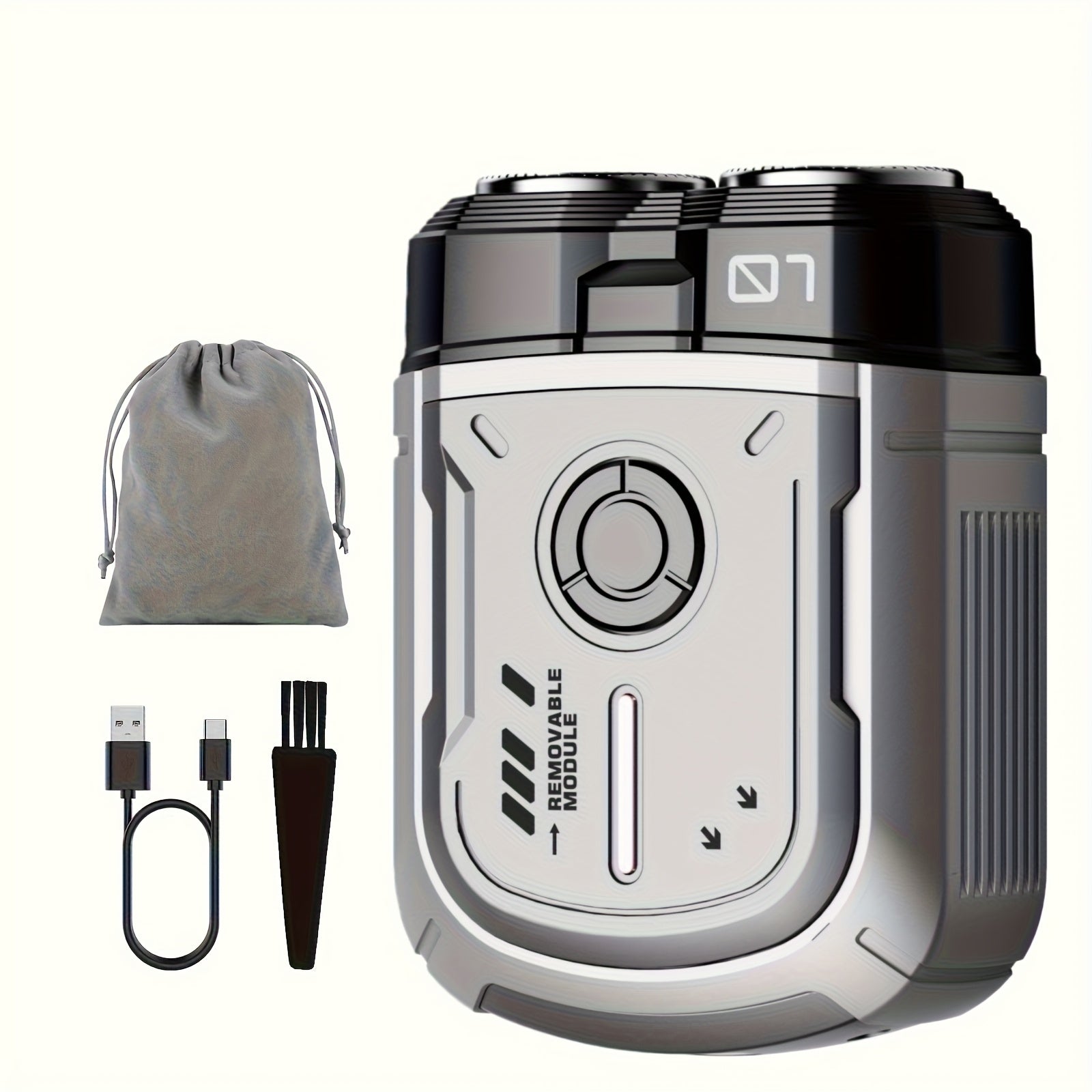 Mini Electric Shaver for Men Portable Dual Blade Floating USB Rechargeable Cordless Travel Shaver Waterproof Digital Display Multiple Colors Gift for Him