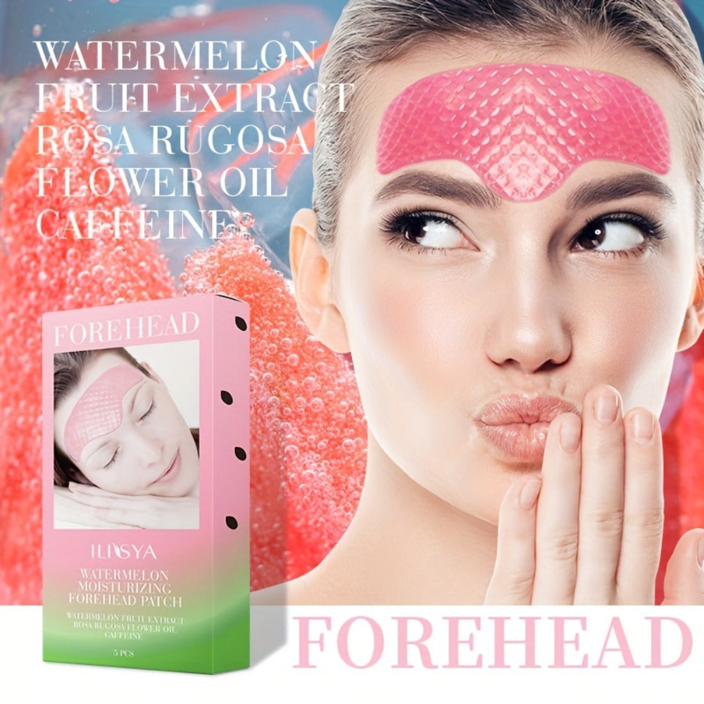 Forehead Patches Watermelon Caffeine Collagen Niacinamide Ultra Hydrating Moisturizing Nourishing Tender Skin Daily Facial Care 15pcs